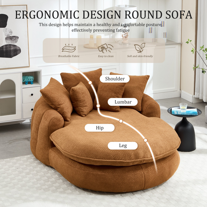 Buy farmhouse furniture Oversized Modern Cottage Farmhouse Oval Upholstered Bean Bag Sofa - Modern Cottage Farmhouse Furniture