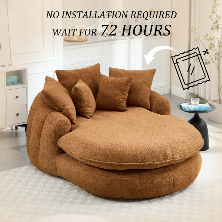 Buy farmhouse furniture Oversized Modern Cottage Farmhouse Oval Upholstered Bean Bag Sofa - Modern Cottage Farmhouse Furniture