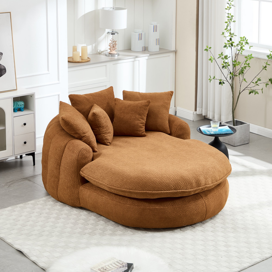 Buy farmhouse furniture Oversized Modern Cottage Farmhouse Oval Upholstered Bean Bag Sofa - Modern Cottage Farmhouse Furniture
