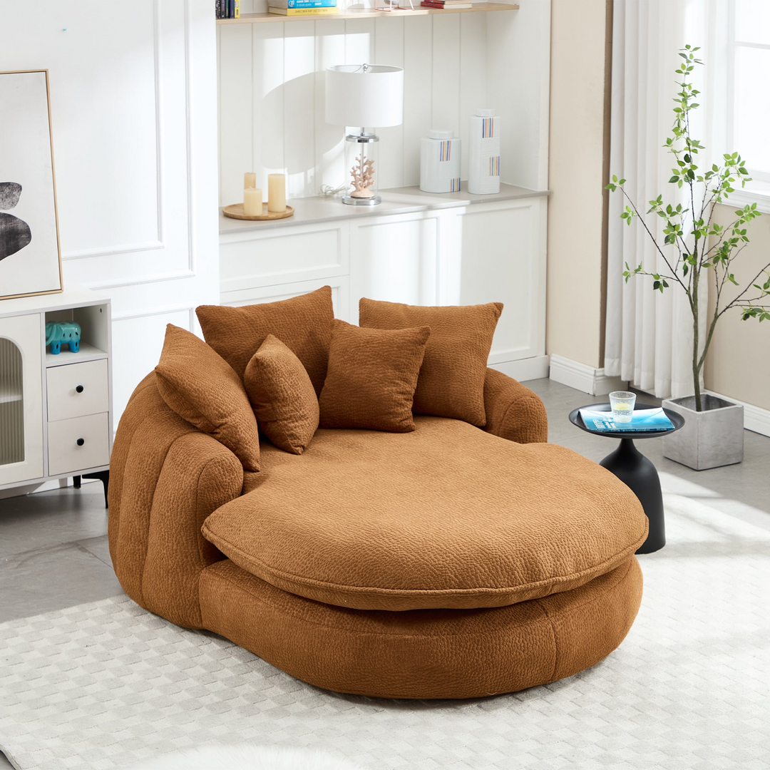 Buy farmhouse furniture Oversized Modern Cottage Farmhouse Oval Upholstered Bean Bag Sofa - Modern Cottage Farmhouse Furniture