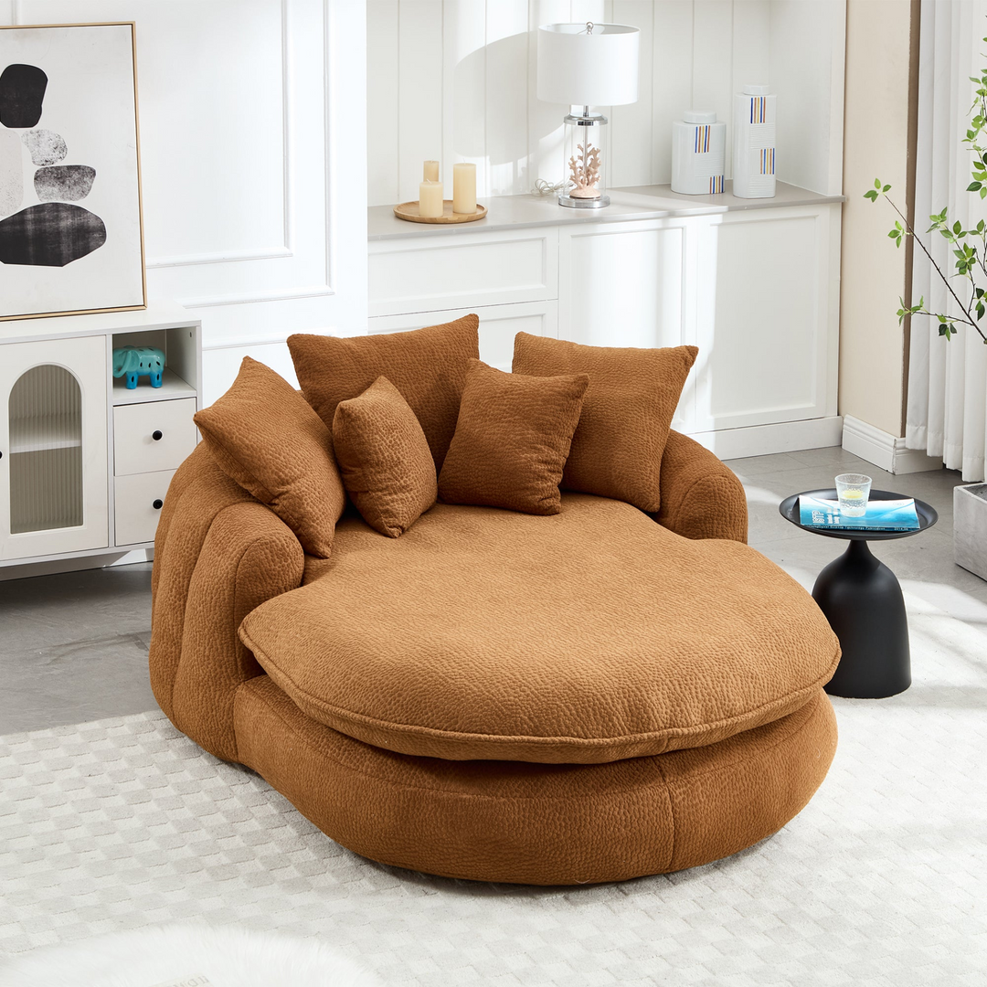 Buy farmhouse furniture Oversized Modern Cottage Farmhouse Oval Upholstered Bean Bag Sofa - Modern Cottage Farmhouse Furniture