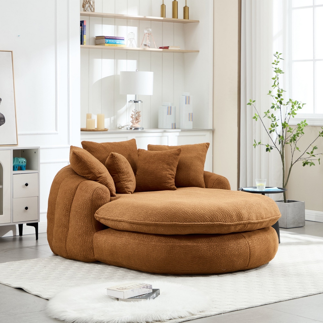 Buy farmhouse furniture Oversized Modern Cottage Farmhouse Oval Upholstered Bean Bag Sofa - Modern Cottage Farmhouse Furniture