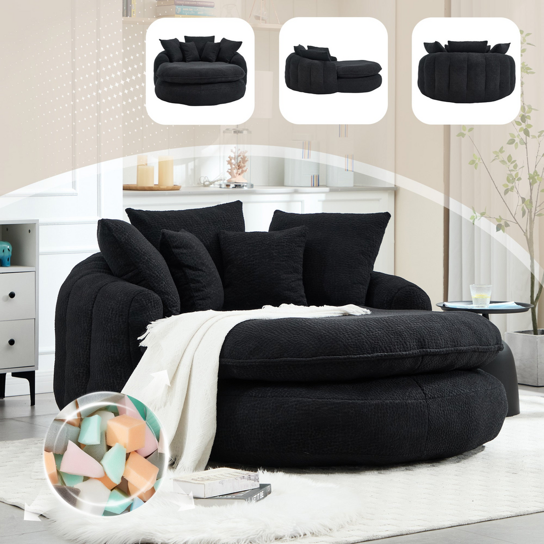 Buy farmhouse furniture Oversized Modern Cottage Farmhouse Oval Upholstered Bean Bag Sofa - Modern Cottage Farmhouse Furniture