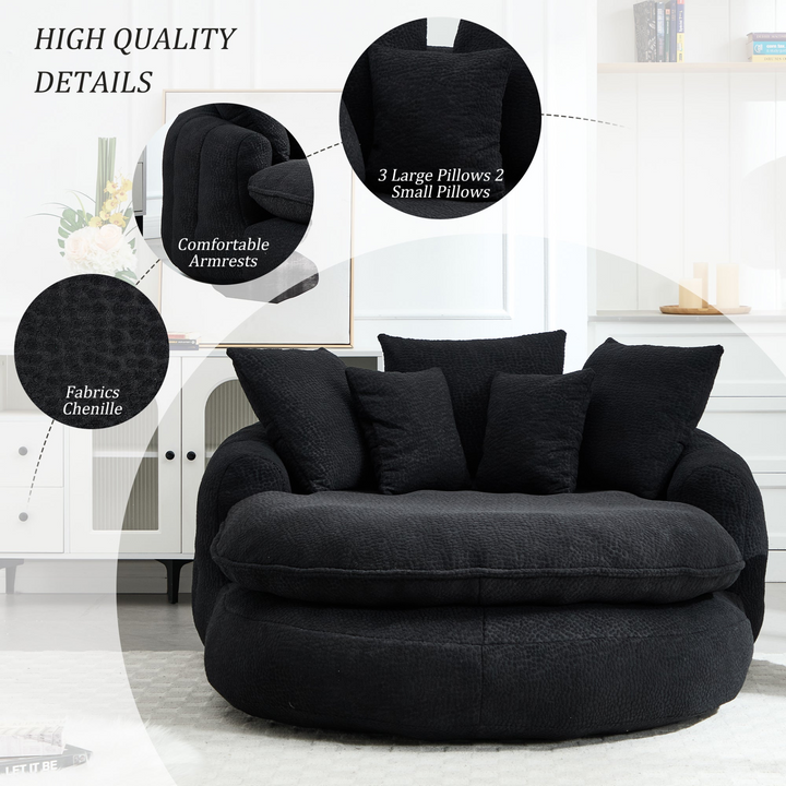 Buy farmhouse furniture Oversized Modern Cottage Farmhouse Oval Upholstered Bean Bag Sofa - Modern Cottage Farmhouse Furniture