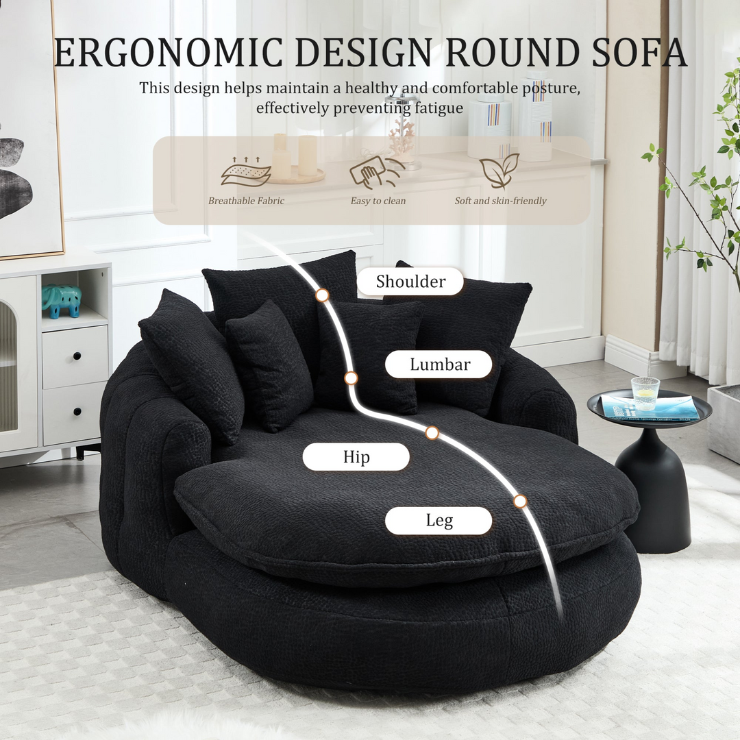 Buy farmhouse furniture Oversized Modern Cottage Farmhouse Oval Upholstered Bean Bag Sofa - Modern Cottage Farmhouse Furniture