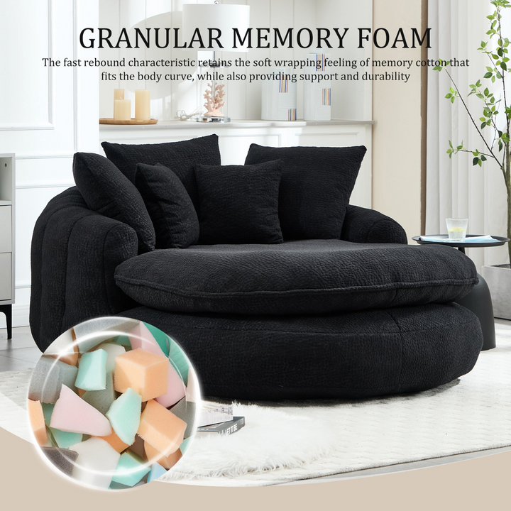 Buy farmhouse furniture Oversized Modern Cottage Farmhouse Oval Upholstered Bean Bag Sofa - Modern Cottage Farmhouse Furniture