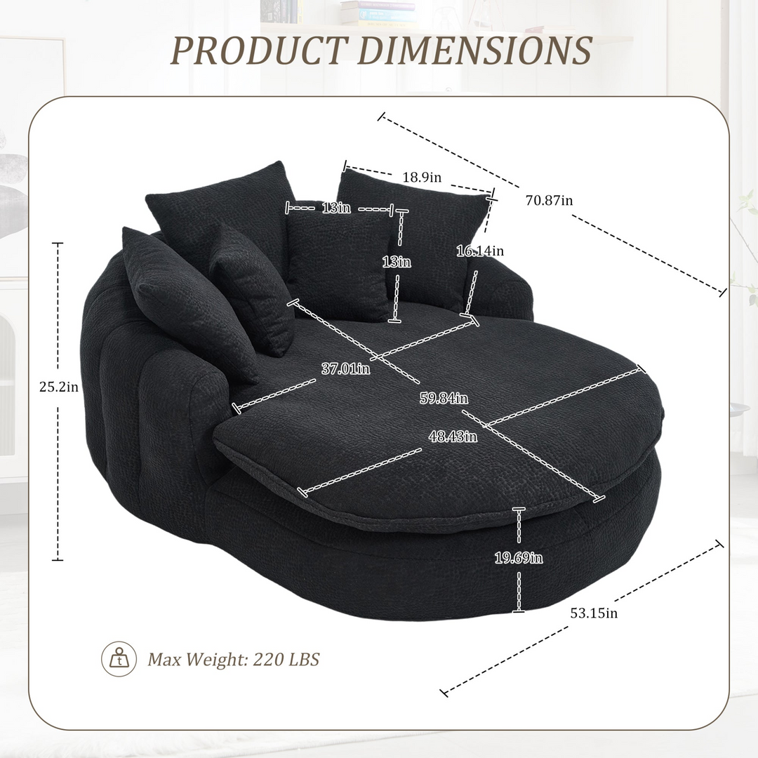 Buy farmhouse furniture Oversized Modern Cottage Farmhouse Oval Upholstered Bean Bag Sofa - Modern Cottage Farmhouse Furniture
