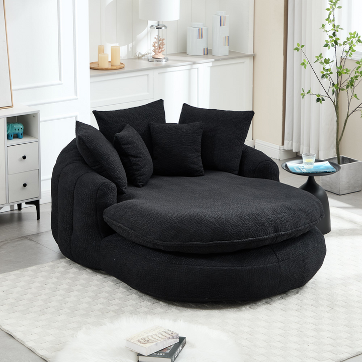 Buy farmhouse furniture Oversized Modern Cottage Farmhouse Oval Upholstered Bean Bag Sofa - Modern Cottage Farmhouse Furniture