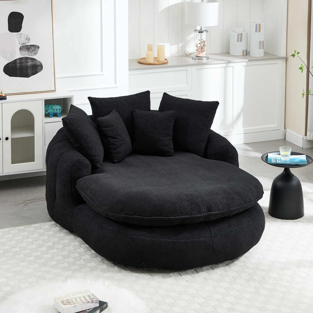 Buy farmhouse furniture Oversized Modern Cottage Farmhouse Oval Upholstered Bean Bag Sofa - Modern Cottage Farmhouse Furniture