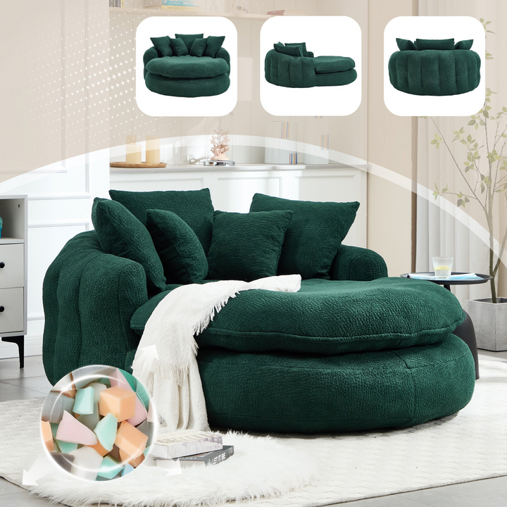 Buy farmhouse furniture Oversized Modern Cottage Farmhouse Oval Upholstered Bean Bag Sofa - Modern Cottage Farmhouse Furniture