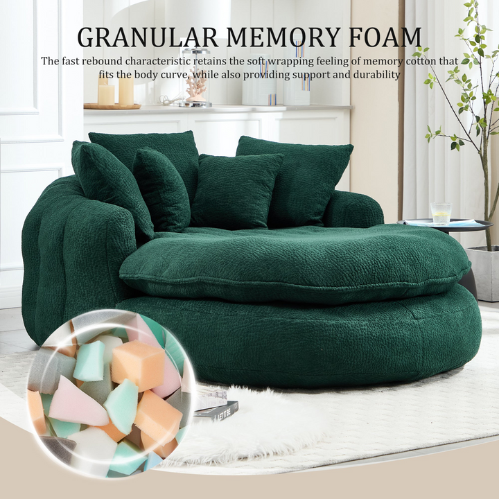 Buy farmhouse furniture Oversized Modern Cottage Farmhouse Oval Upholstered Bean Bag Sofa - Modern Cottage Farmhouse Furniture