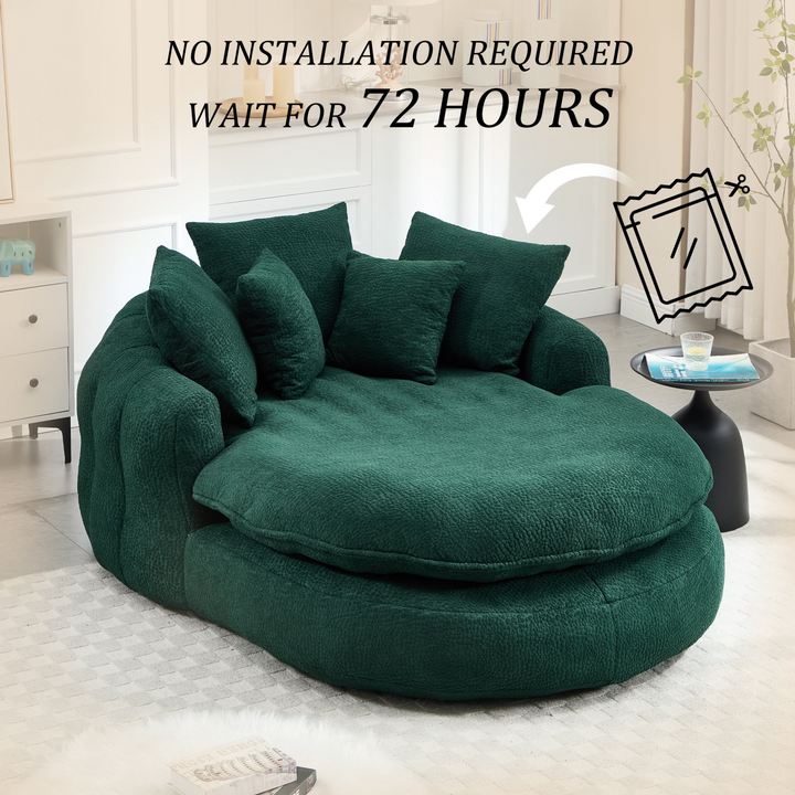 Buy farmhouse furniture Oversized Modern Cottage Farmhouse Oval Upholstered Bean Bag Sofa - Modern Cottage Farmhouse Furniture