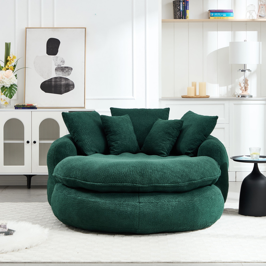 Buy farmhouse furniture Oversized Modern Cottage Farmhouse Oval Upholstered Bean Bag Sofa - Modern Cottage Farmhouse Furniture