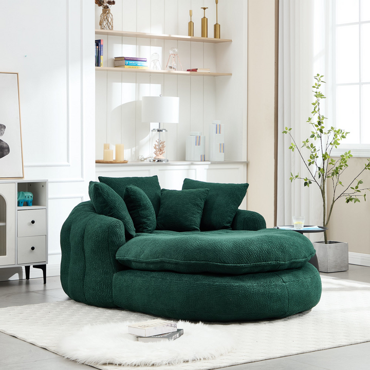 Buy farmhouse furniture Oversized Modern Cottage Farmhouse Oval Upholstered Bean Bag Sofa - Modern Cottage Farmhouse Furniture