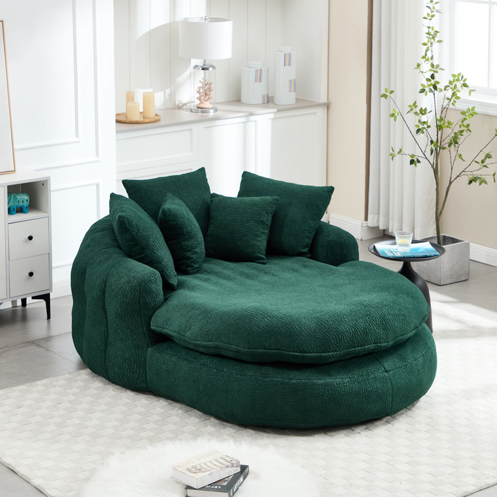 Buy farmhouse furniture Oversized Modern Cottage Farmhouse Oval Upholstered Bean Bag Sofa - Modern Cottage Farmhouse Furniture