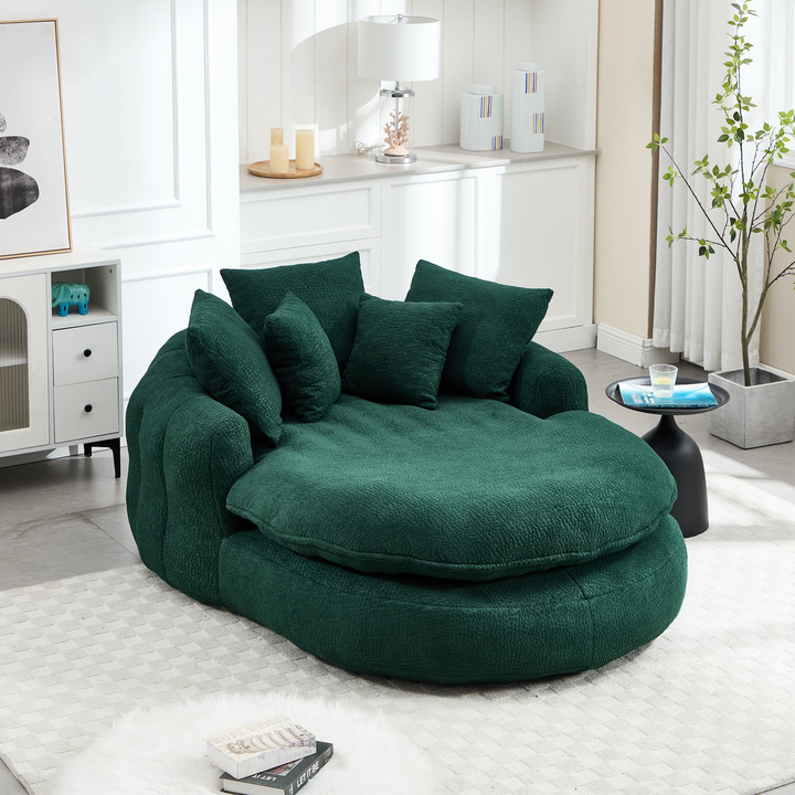 Buy farmhouse furniture Oversized Modern Cottage Farmhouse Oval Upholstered Bean Bag Sofa - Modern Cottage Farmhouse Furniture