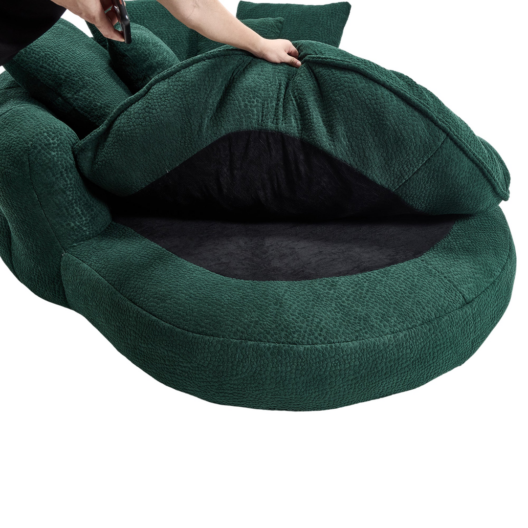 Buy farmhouse furniture Oversized Modern Cottage Farmhouse Oval Upholstered Bean Bag Sofa - Modern Cottage Farmhouse Furniture