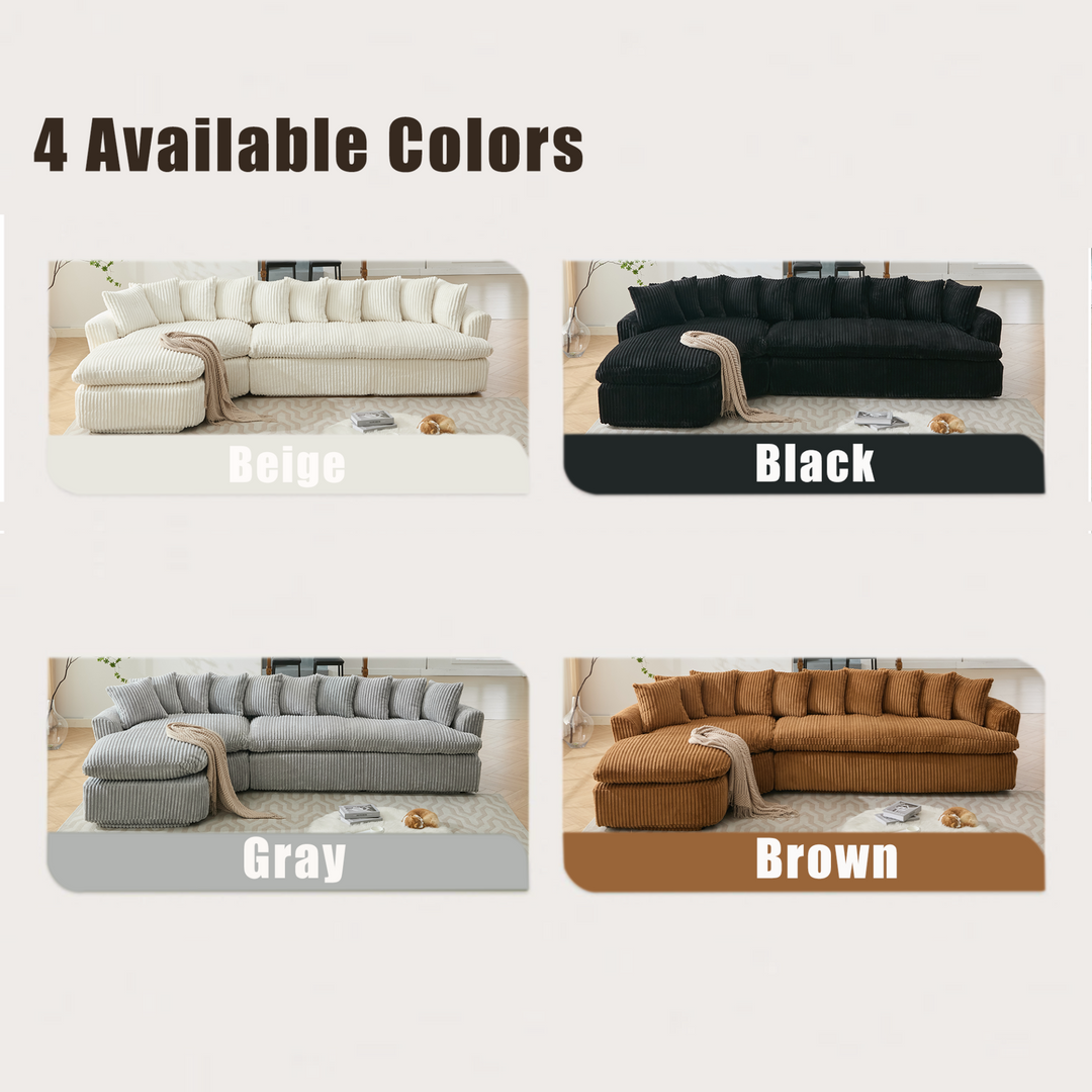Buy farmhouse furniture Buy Best Farmhouse Sectional Sofa | 127-inch Cottage Farmhouse Curved L-Shape Sofa with 10 Cushions - Modern Cottage Farmhouse Furniture