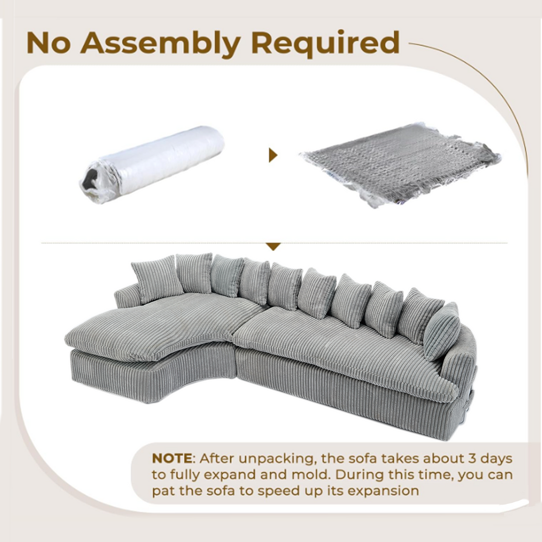 Buy farmhouse furniture Buy Best Farmhouse Sectional Sofa | 127-inch Cottage Farmhouse Curved L-Shape Sofa with 10 Cushions - Modern Cottage Farmhouse Furniture