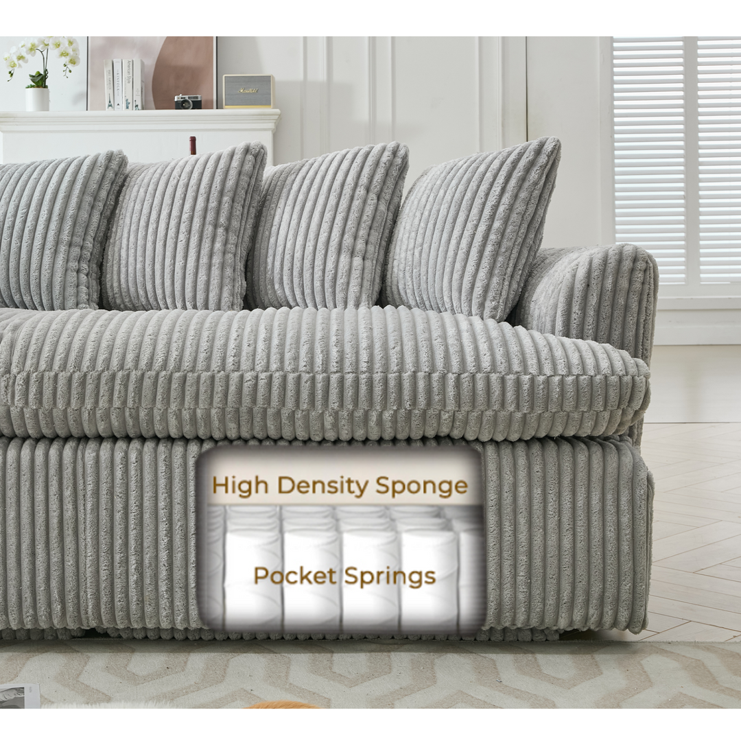 Buy farmhouse furniture Buy Best Farmhouse Sectional Sofa | 127-inch Cottage Farmhouse Curved L-Shape Sofa with 10 Cushions - Modern Cottage Farmhouse Furniture