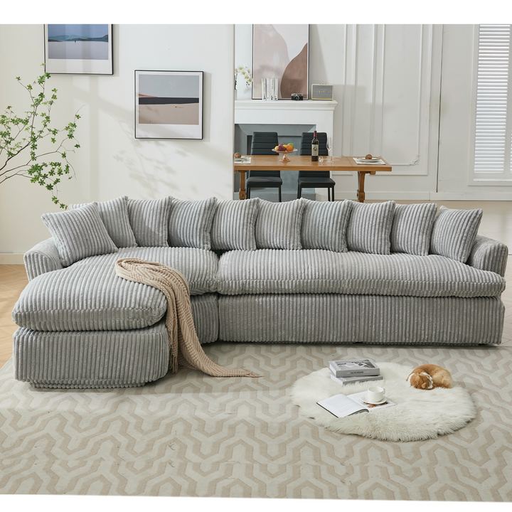 Buy farmhouse furniture Buy Best Farmhouse Sectional Sofa | 127-inch Cottage Farmhouse Curved L-Shape Sofa with 10 Cushions - Modern Cottage Farmhouse Furniture