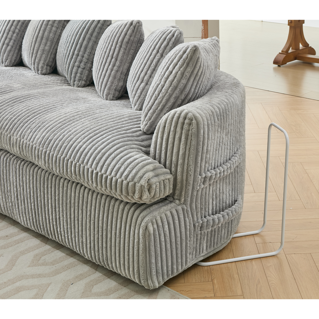 Buy farmhouse furniture Buy Best Farmhouse Sectional Sofa | 127-inch Cottage Farmhouse Curved L-Shape Sofa with 10 Cushions - Modern Cottage Farmhouse Furniture