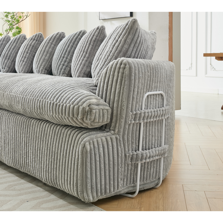 Buy farmhouse furniture Buy Best Farmhouse Sectional Sofa | 127-inch Cottage Farmhouse Curved L-Shape Sofa with 10 Cushions - Modern Cottage Farmhouse Furniture