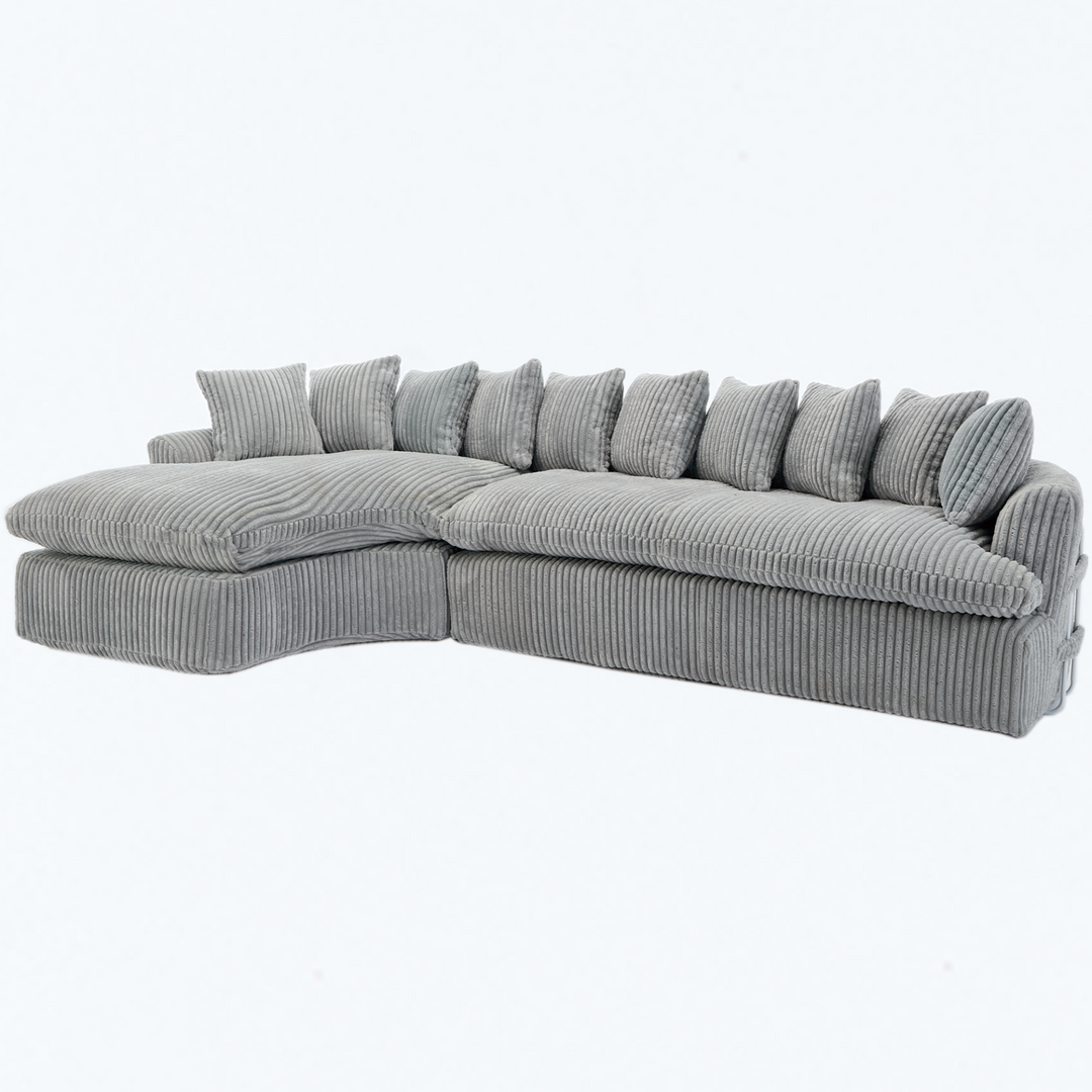 Buy farmhouse furniture Buy Best Farmhouse Sectional Sofa | 127-inch Cottage Farmhouse Curved L-Shape Sofa with 10 Cushions - Modern Cottage Farmhouse Furniture