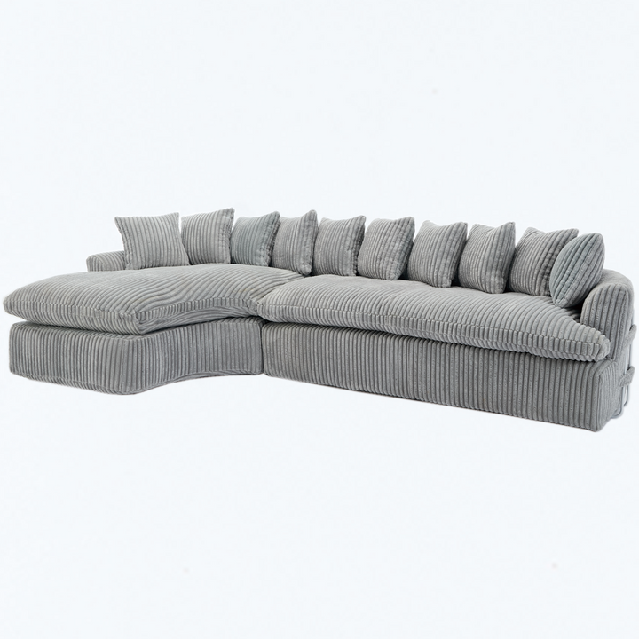 Buy farmhouse furniture Buy Best Farmhouse Sectional Sofa | 127-inch Cottage Farmhouse Curved L-Shape Sofa with 10 Cushions - Modern Cottage Farmhouse Furniture