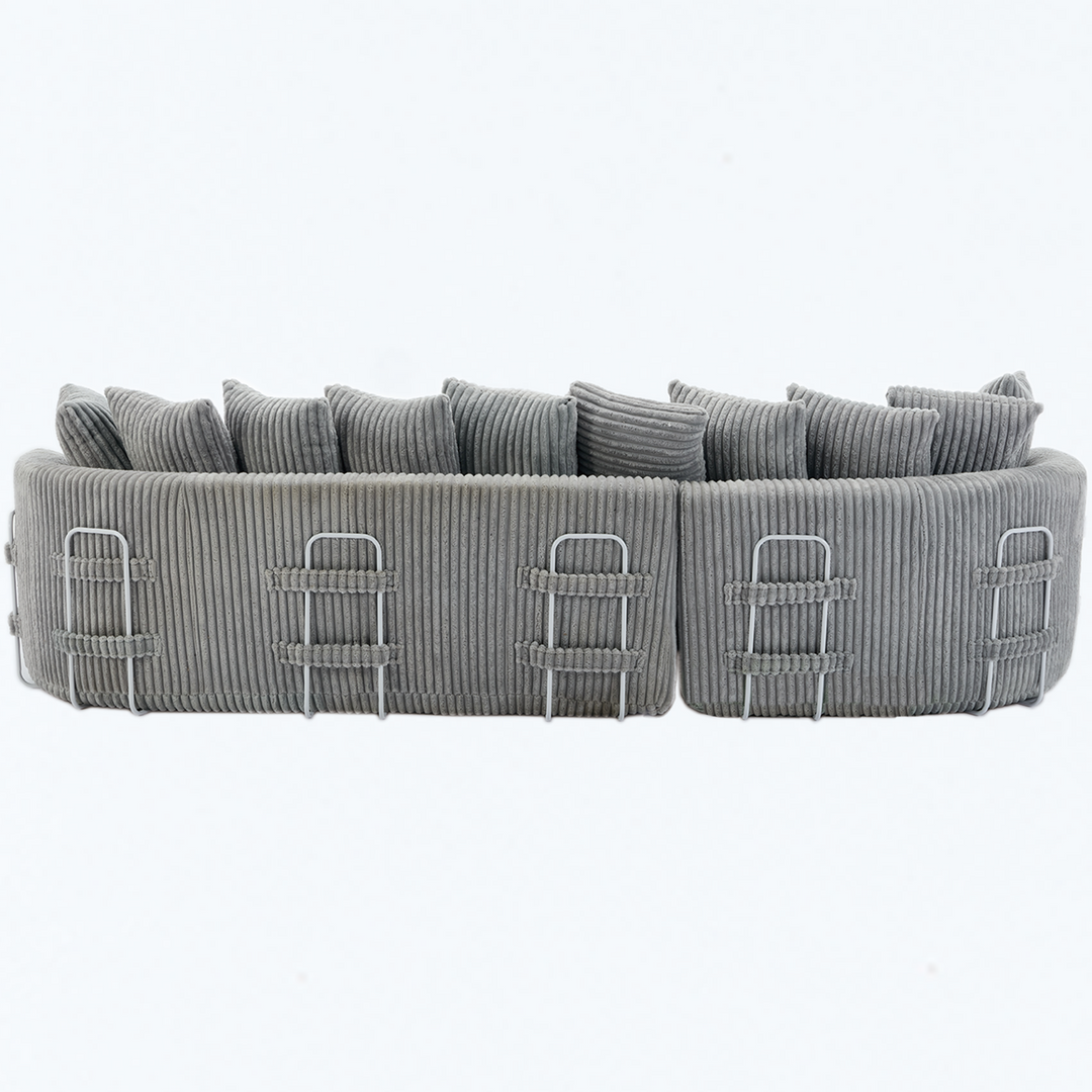 Buy farmhouse furniture Buy Best Farmhouse Sectional Sofa | 127-inch Cottage Farmhouse Curved L-Shape Sofa with 10 Cushions - Modern Cottage Farmhouse Furniture