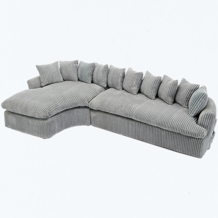 Buy farmhouse furniture Buy Best Farmhouse Sectional Sofa | 127-inch Cottage Farmhouse Curved L-Shape Sofa with 10 Cushions - Modern Cottage Farmhouse Furniture