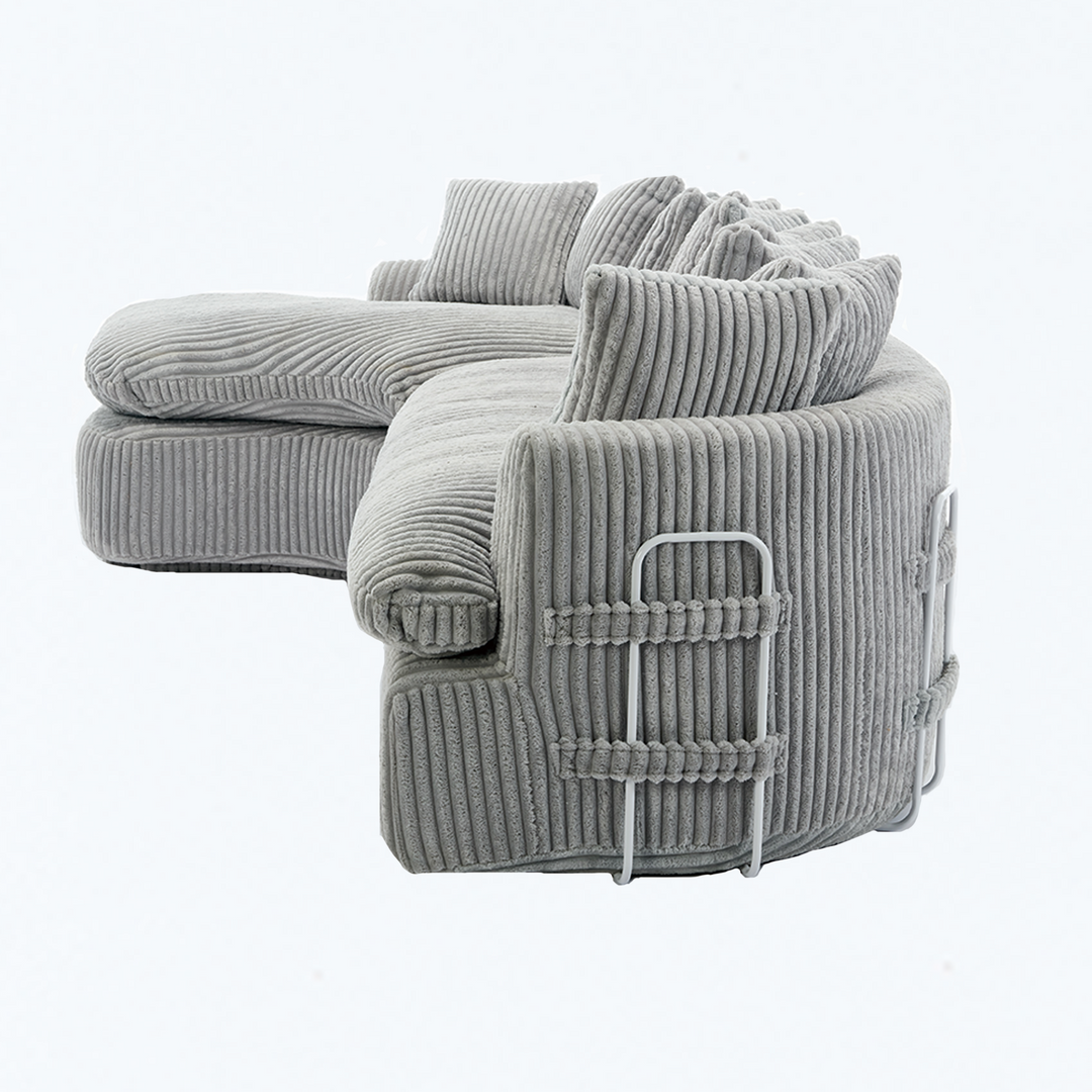 Buy farmhouse furniture Buy Best Farmhouse Sectional Sofa | 127-inch Cottage Farmhouse Curved L-Shape Sofa with 10 Cushions - Modern Cottage Farmhouse Furniture