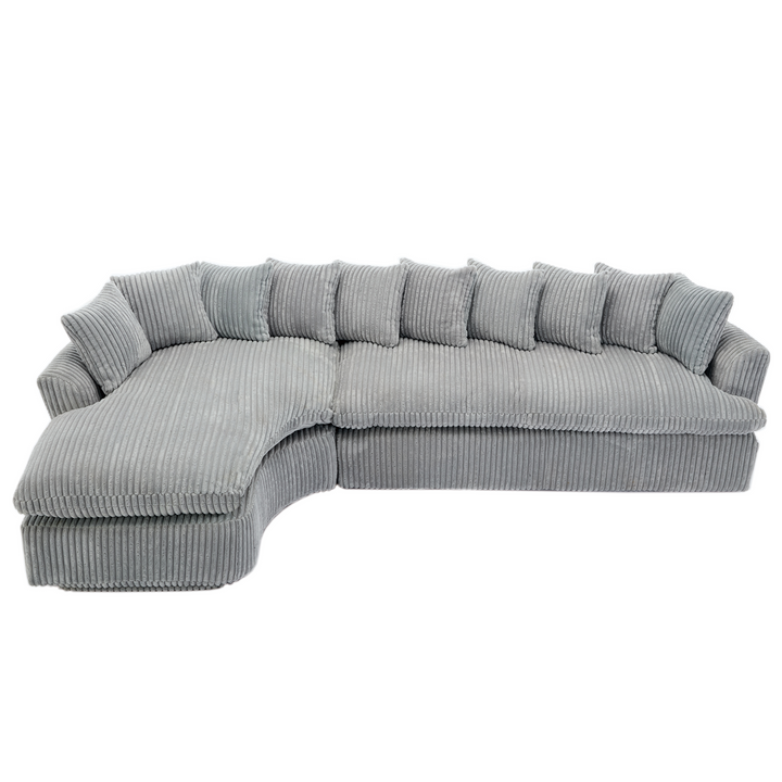 Buy farmhouse furniture Buy Best Farmhouse Sectional Sofa | 127-inch Cottage Farmhouse Curved L-Shape Sofa with 10 Cushions - Modern Cottage Farmhouse Furniture