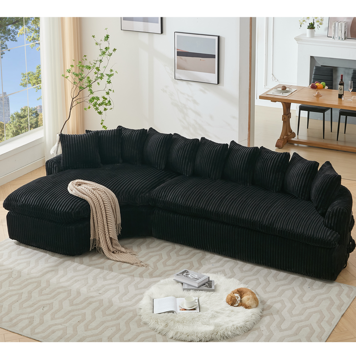 Buy farmhouse furniture Buy Best Farmhouse Sectional Sofa | 127-inch Cottage Farmhouse Curved L-Shape Sofa with 10 Cushions - Modern Cottage Farmhouse Furniture
