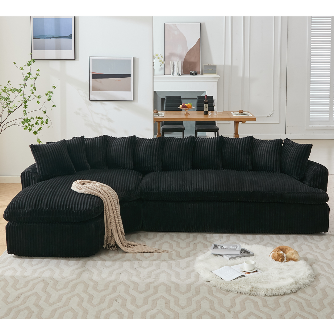 Buy farmhouse furniture Buy Best Farmhouse Sectional Sofa | 127-inch Cottage Farmhouse Curved L-Shape Sofa with 10 Cushions - Modern Cottage Farmhouse Furniture