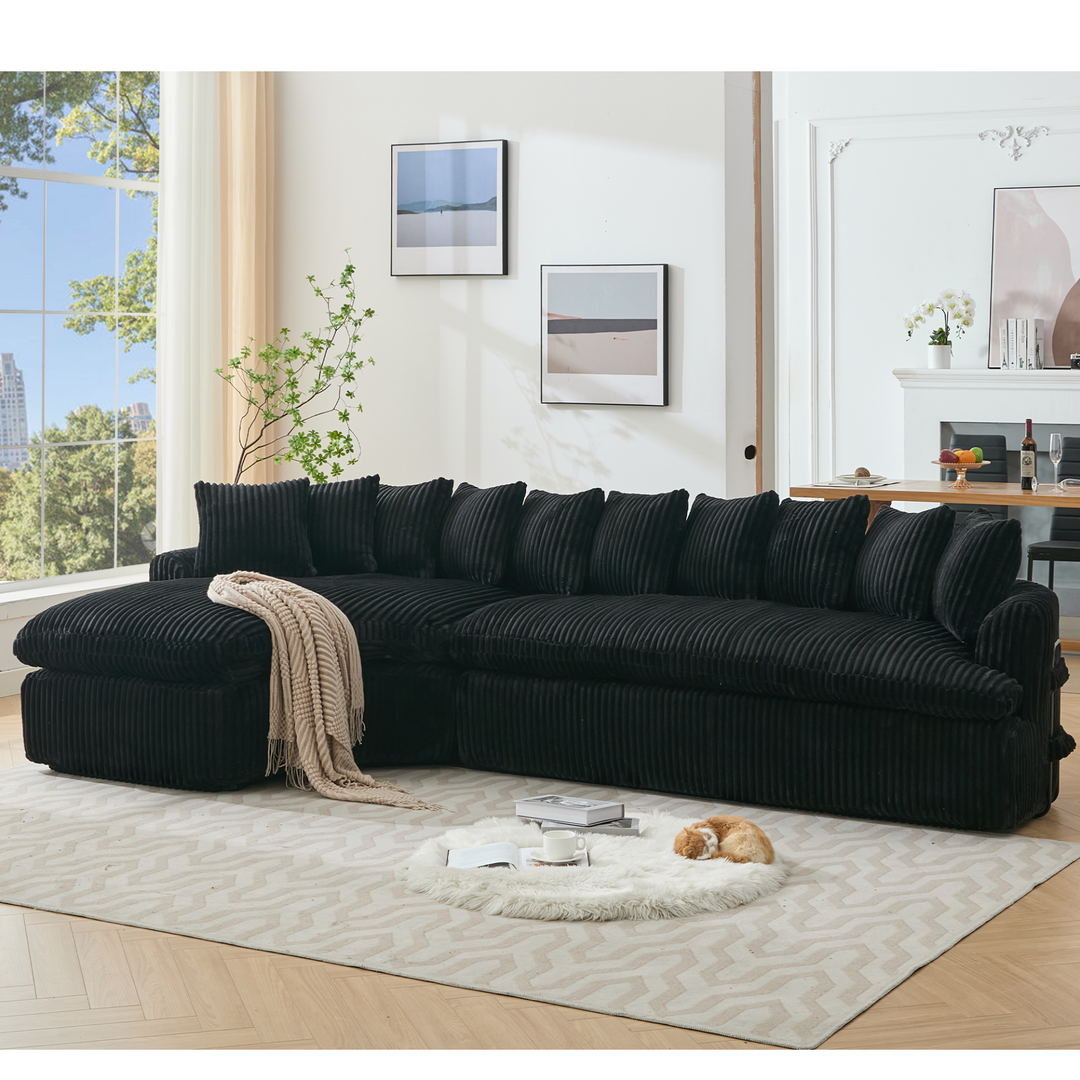 Buy farmhouse furniture Buy Best Farmhouse Sectional Sofa | 127-inch Cottage Farmhouse Curved L-Shape Sofa with 10 Cushions - Modern Cottage Farmhouse Furniture