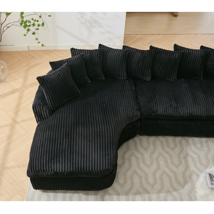 Buy farmhouse furniture Buy Best Farmhouse Sectional Sofa | 127-inch Cottage Farmhouse Curved L-Shape Sofa with 10 Cushions - Modern Cottage Farmhouse Furniture