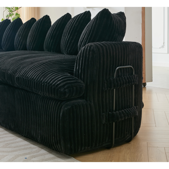 Buy farmhouse furniture Buy Best Farmhouse Sectional Sofa | 127-inch Cottage Farmhouse Curved L-Shape Sofa with 10 Cushions - Modern Cottage Farmhouse Furniture
