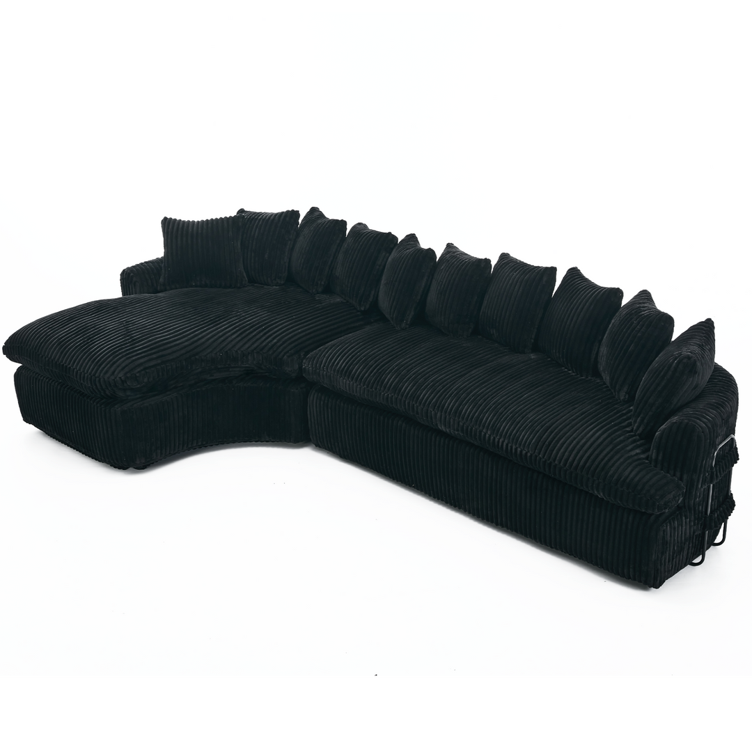 Buy farmhouse furniture Buy Best Farmhouse Sectional Sofa | 127-inch Cottage Farmhouse Curved L-Shape Sofa with 10 Cushions - Modern Cottage Farmhouse Furniture
