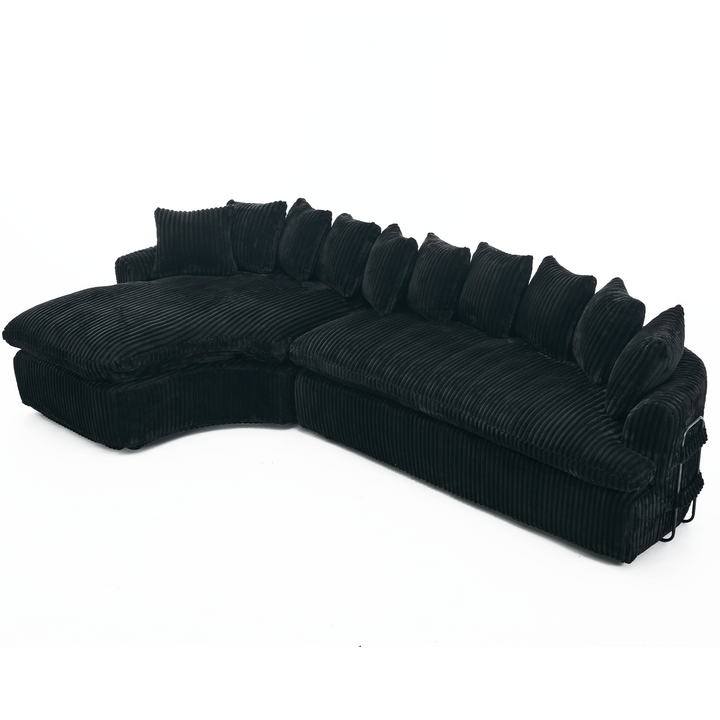 Buy farmhouse furniture Buy Best Farmhouse Sectional Sofa | 127-inch Cottage Farmhouse Curved L-Shape Sofa with 10 Cushions - Modern Cottage Farmhouse Furniture