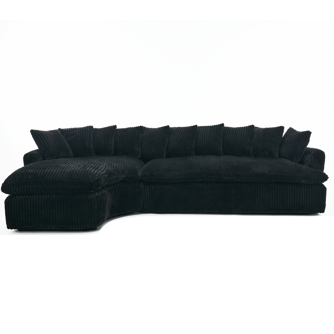 Buy farmhouse furniture Buy Best Farmhouse Sectional Sofa | 127-inch Cottage Farmhouse Curved L-Shape Sofa with 10 Cushions - Modern Cottage Farmhouse Furniture