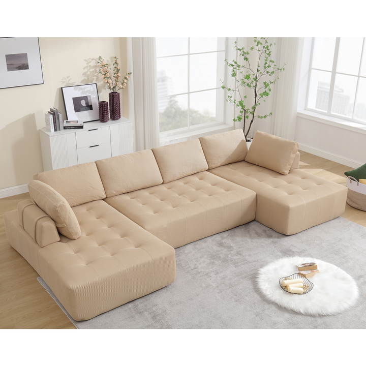 Buy farmhouse furniture The Cielo Modular Combination U-shaped Upholstered Free Combination Sofa - Modern Cottage Farmhouse Furniture