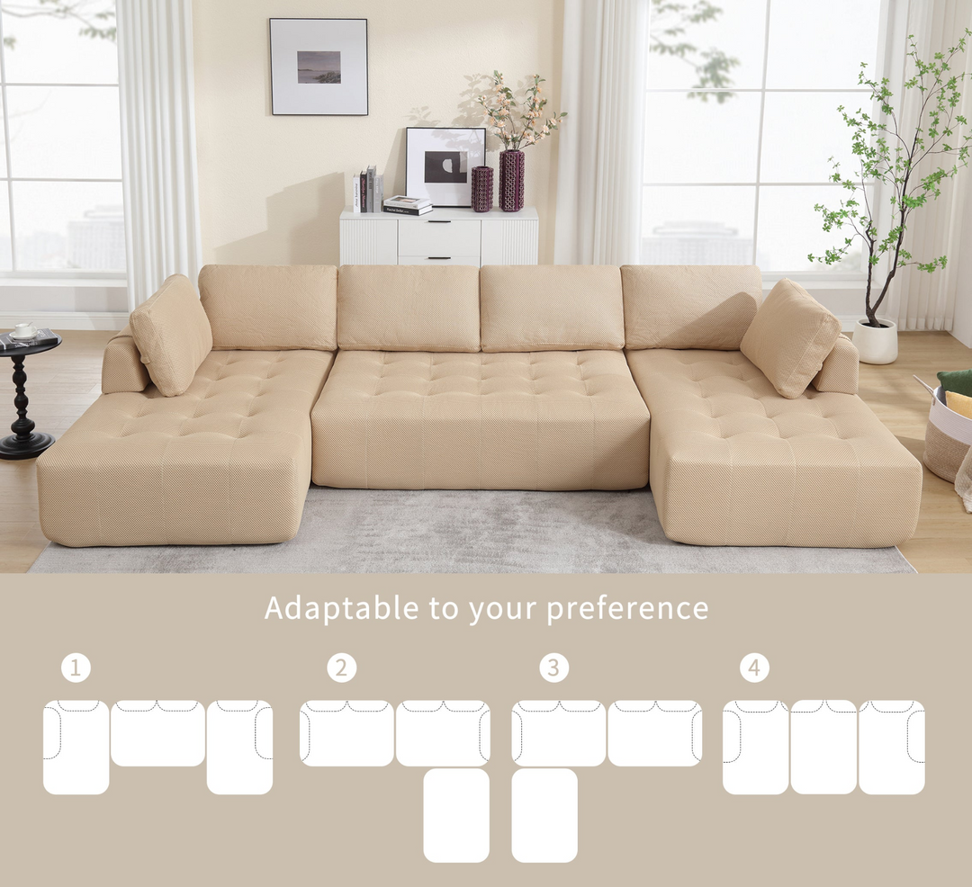 Buy farmhouse furniture The Cielo Modular Combination U-shaped Upholstered Free Combination Sofa - Modern Cottage Farmhouse Furniture