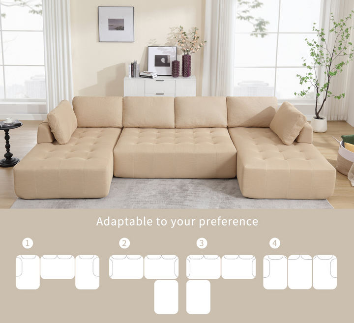 Buy farmhouse furniture The Cielo Modular Combination U-shaped Upholstered Free Combination Sofa - Modern Cottage Farmhouse Furniture