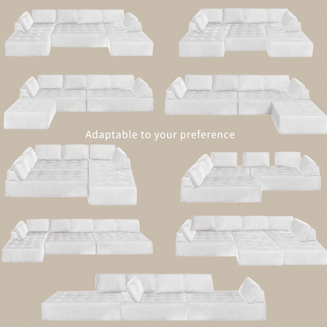Buy farmhouse furniture The Cielo Modular Combination U-shaped Upholstered Free Combination Sofa - Modern Cottage Farmhouse Furniture