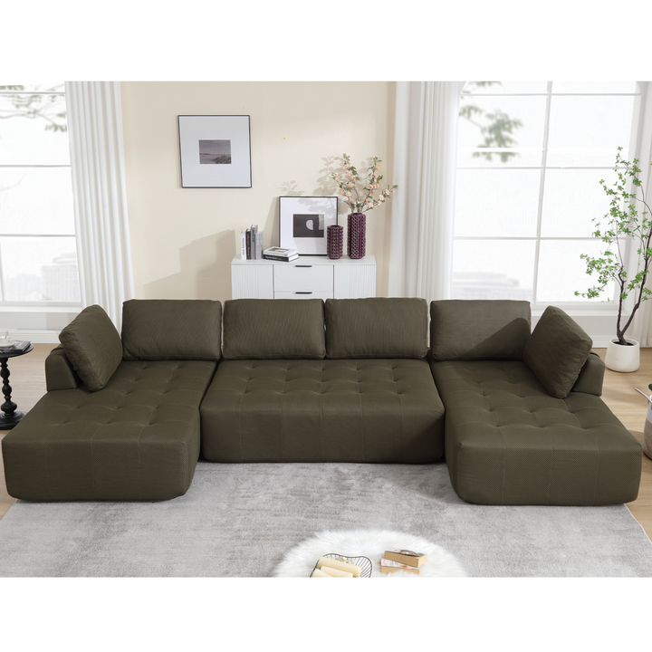 Buy farmhouse furniture The Cielo Modular Combination U-shaped Upholstered Free Combination Sofa - Modern Cottage Farmhouse Furniture