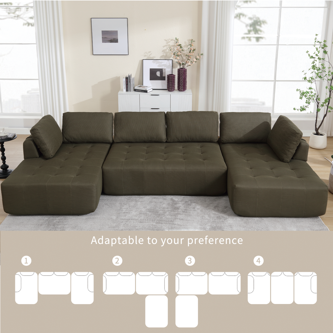 Buy farmhouse furniture The Cielo Modular Combination U-shaped Upholstered Free Combination Sofa - Modern Cottage Farmhouse Furniture