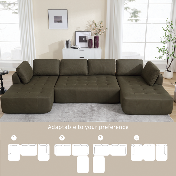 Buy farmhouse furniture The Cielo Modular Combination U-shaped Upholstered Free Combination Sofa - Modern Cottage Farmhouse Furniture
