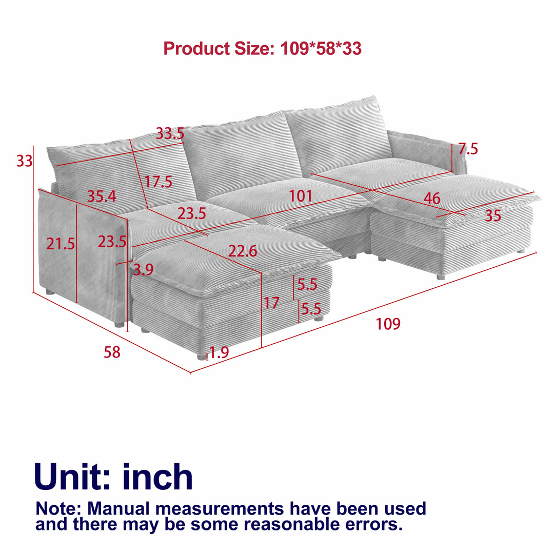 Buy farmhouse furniture La Brisa Mediterranean Upholstery Cloud Modular Sectional - Modern Cottage Farmhouse Furniture