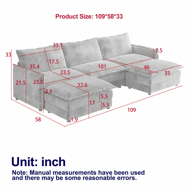 Buy farmhouse furniture La Brisa Mediterranean Upholstery Cloud Modular Sectional - Modern Cottage Farmhouse Furniture